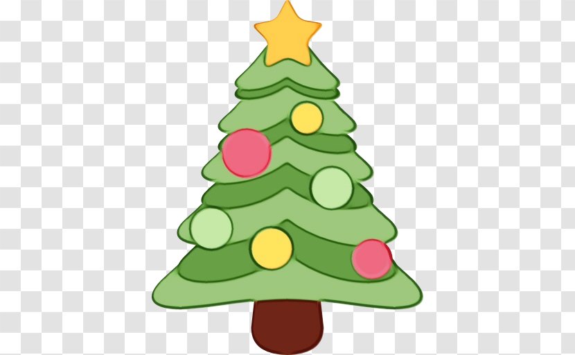 Christmas Tree Emoji - Green - Holiday Ornament Eve Transparent PNG