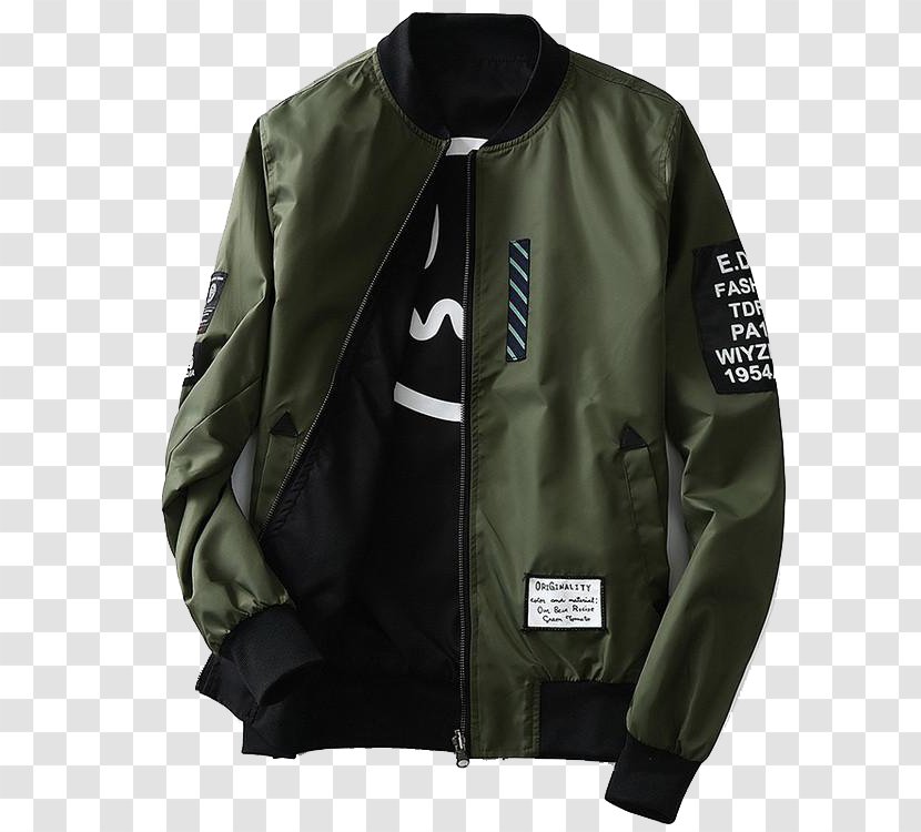 Hoodie Flight Jacket Coat Outerwear - Zipper Transparent PNG