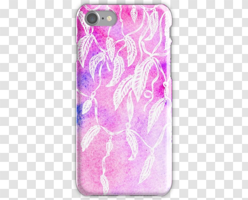 Apple IPhone 8 Plus Visual Arts Pink M Watercolor Painting - Hand Drawn Feather Transparent PNG