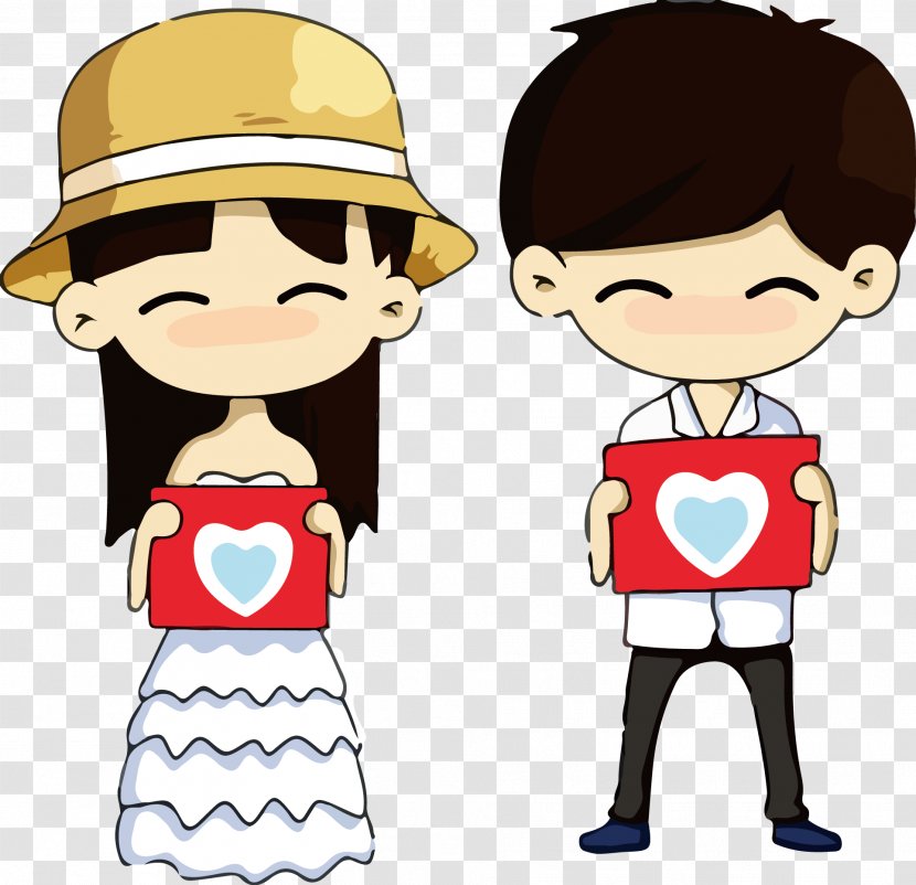 Girlfriend Boyfriend Significant Other Cartoon Man - Flower - Male And Female Friends Transparent PNG