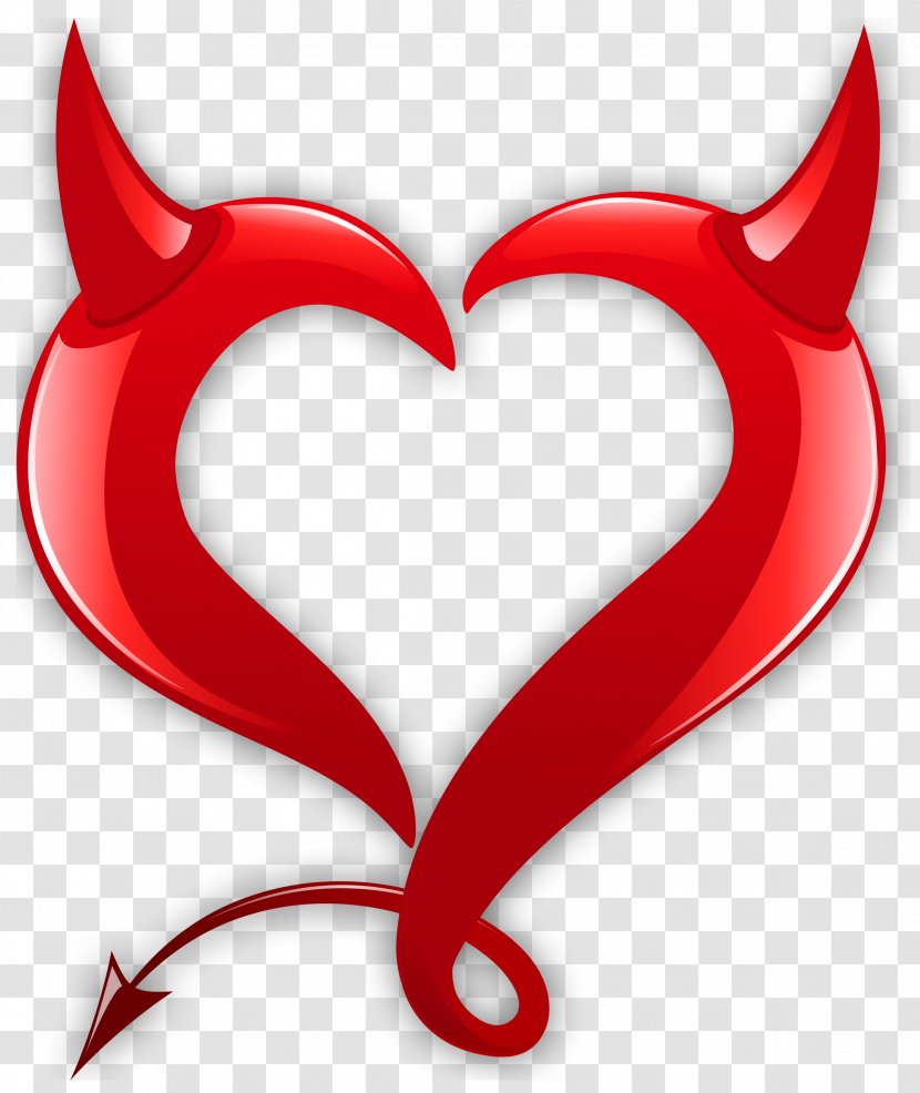 Devil Heart Sign Of The Horns Design Angel - Demon - Valentines Day Symbol Transparent PNG
