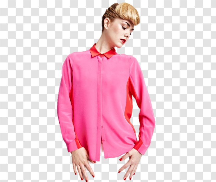 Blouse Dress Shirt Collar Pink M Neck - Rtv Transparent PNG