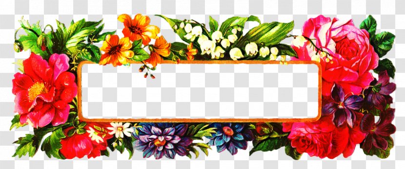 Floral Background Frame - Flower - Picture Rectangle Transparent PNG