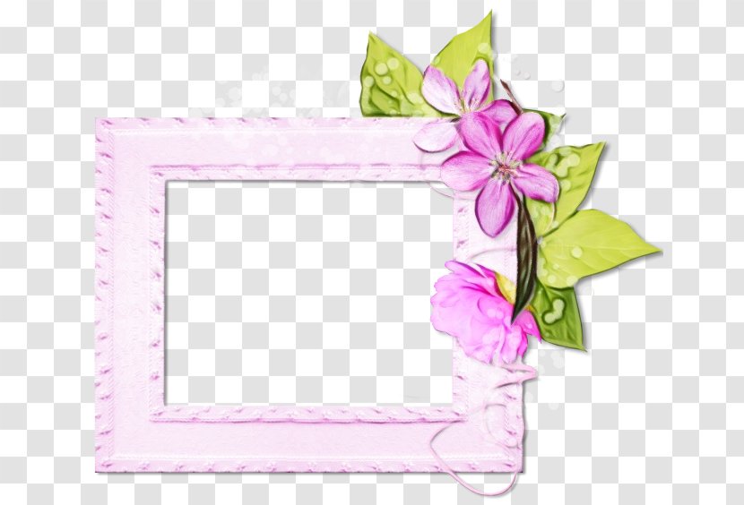 Pink Background Frame - Rectangle - Wildflower Plant Transparent PNG