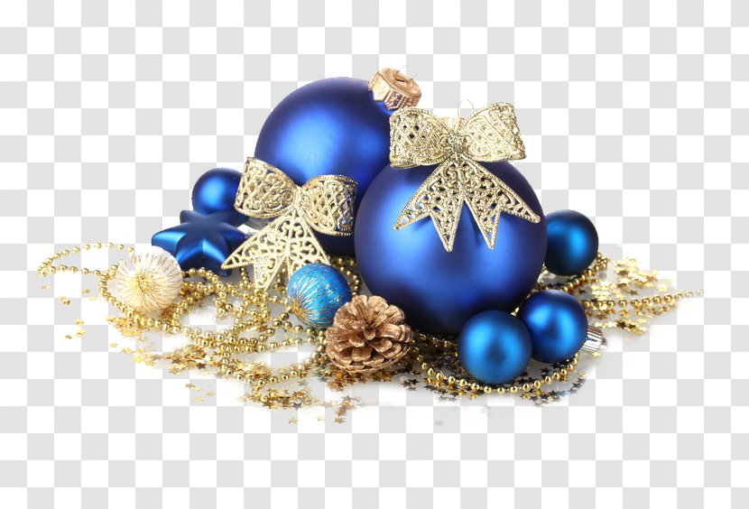 Christmas Decoration Ornament Gold Blue - New Year - Sapphire Pearl Transparent PNG