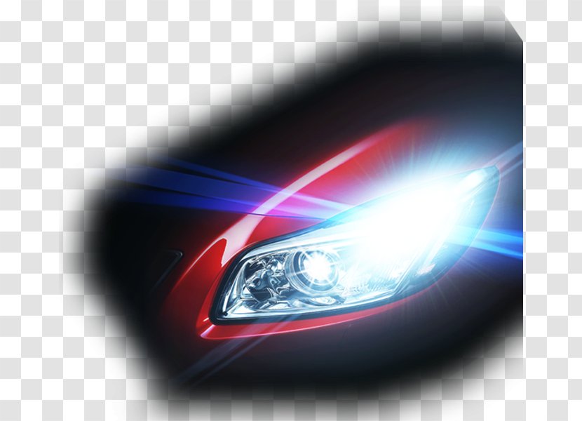 Headlamp Automotive Lighting Car Blue - Exterior - Cool Lights Transparent PNG