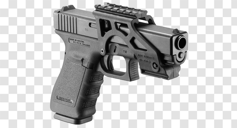 FAB Defense Black Glock Tactical Scope Mount Handgun Telescopic Sight Pistol - Watercolor - Rail Revolver Transparent PNG