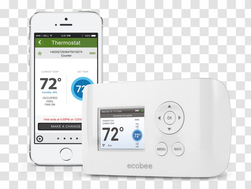 Smart Thermostat Ecobee Ecobee3 Si Wi-Fi - Electrical Switches - Wiring Diagram Transparent PNG