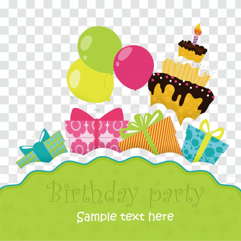 Birthday Cake Greeting Card Clip Art - Cartoon Happy Background Transparent PNG