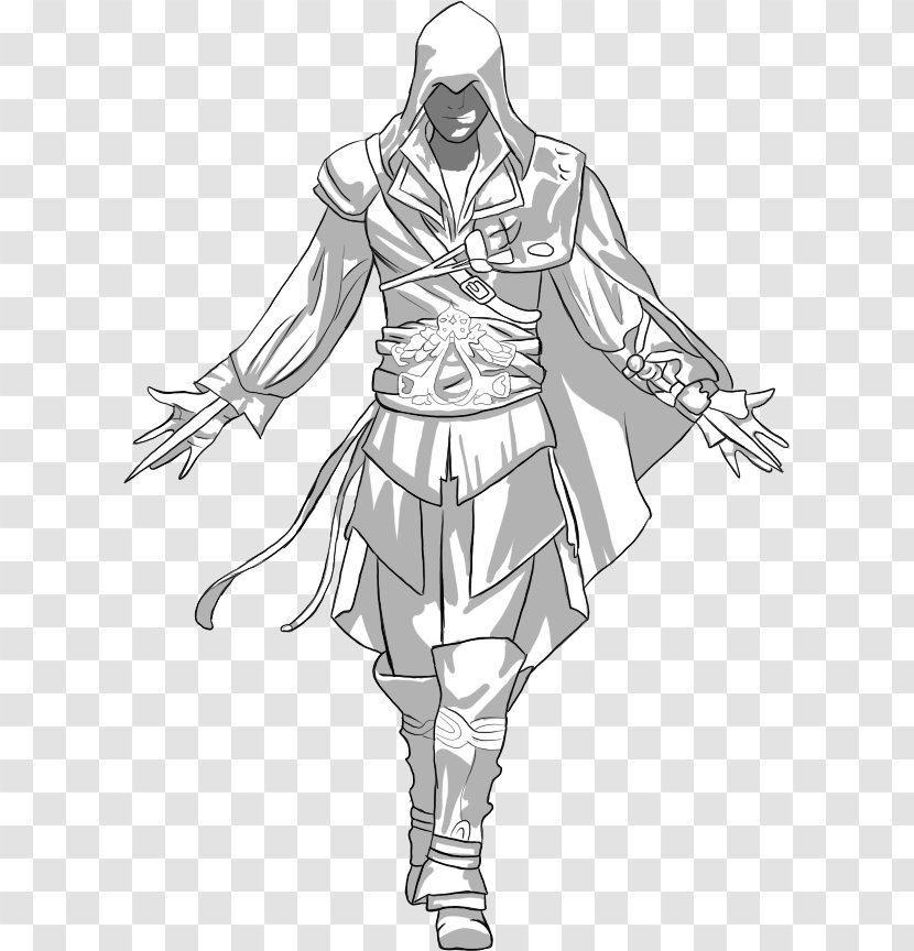 Ezio Auditore Drawing Assassin's Creed II Line Art Sketch - Silhouette - Firenze Transparent PNG
