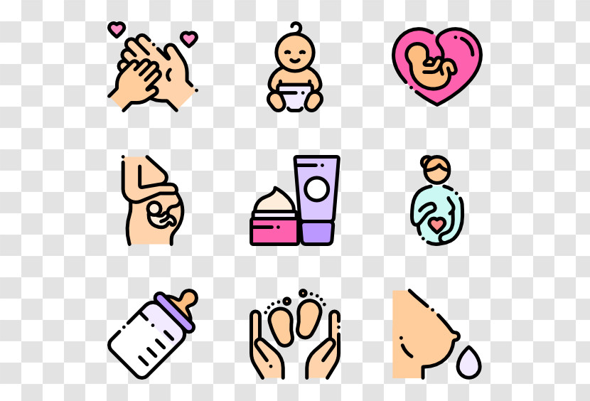 Cartoon Finger Line Art Sharing Icon Transparent PNG