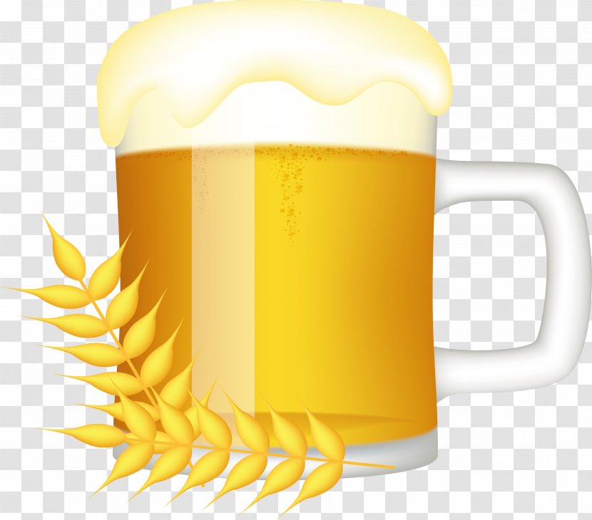 Beer Glasses Mug Clip Art - Yellow - Wheat Brewing Transparent PNG