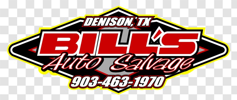 Bill's Auto Salvage Car Denison Wrecking Yard Logo Transparent PNG