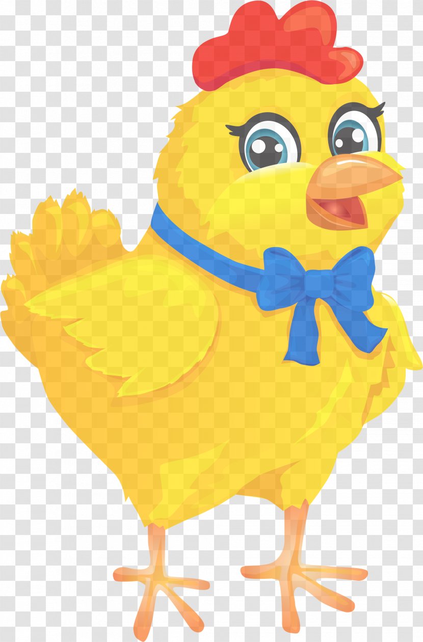 Cartoon Chicken Yellow Bird Rooster - Beak Transparent PNG