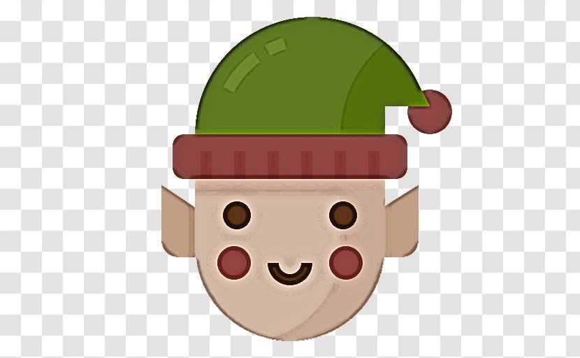 Cartoon Green Head Nose Headgear - Smile - Hat Transparent PNG