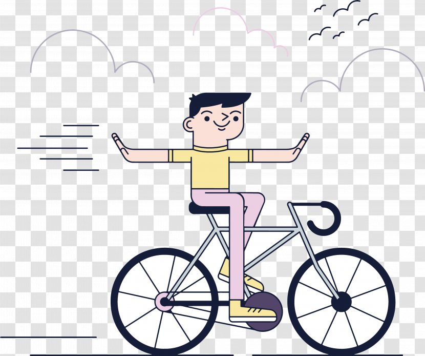 The Boy Rides A Bike - Bicycle Wheel - Recreation Transparent PNG