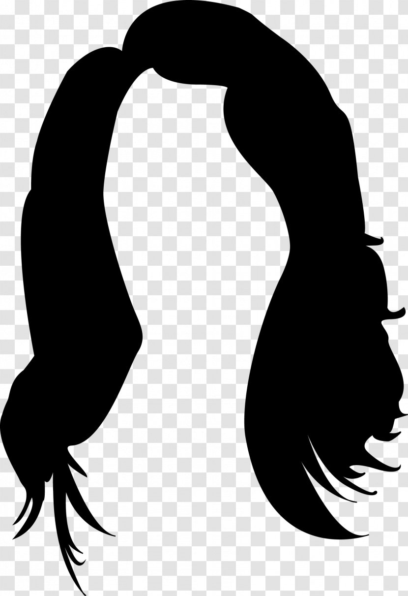 Long Hair Black - Monochrome Transparent PNG