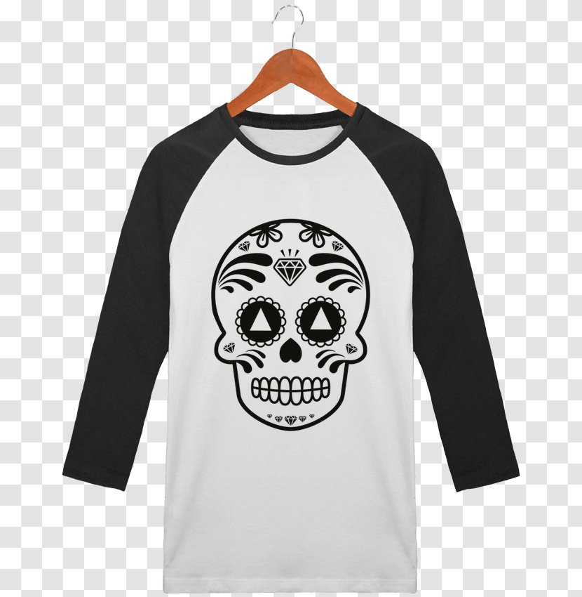 T-shirt Unisex Skull Sleeve Bluza - And Crossbones - Black Design Transparent PNG