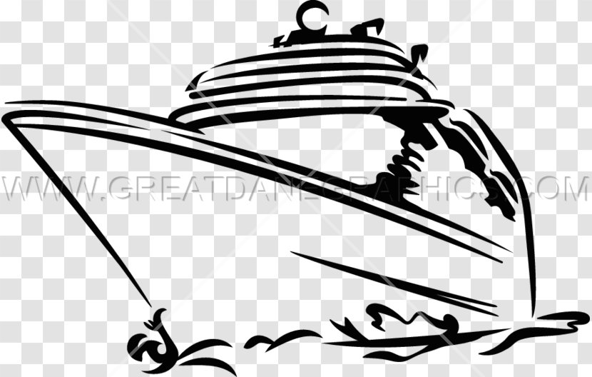 Black And White Cruise Ship Ocean Liner Clip Art - Steamship Transparent PNG