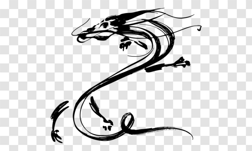 Chinese Dragon China Yi King: Le Célèbre Art Divinatoire Présenté Sur 64 Cartes Calligraphy - Monochrome Transparent PNG