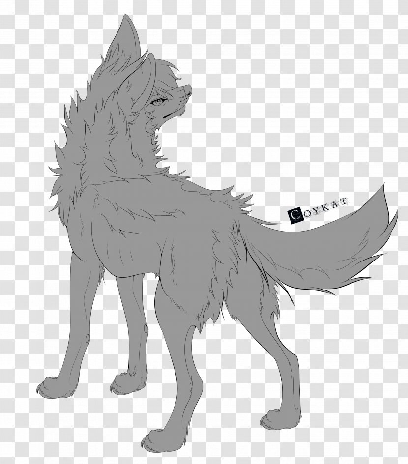 Dog Puppy Drawing DeviantArt Line Art - Small To Medium Sized Cats - Painted Gray Wolf Transparent PNG