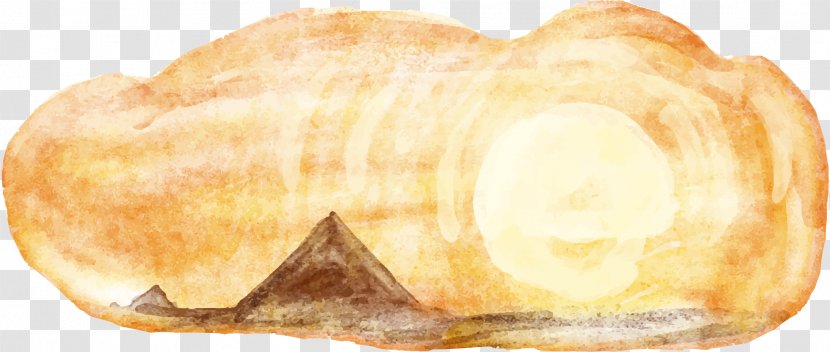 Euclidean Vector Watercolor Painting - Danish Pastry - Desert Yellow Sand Transparent PNG