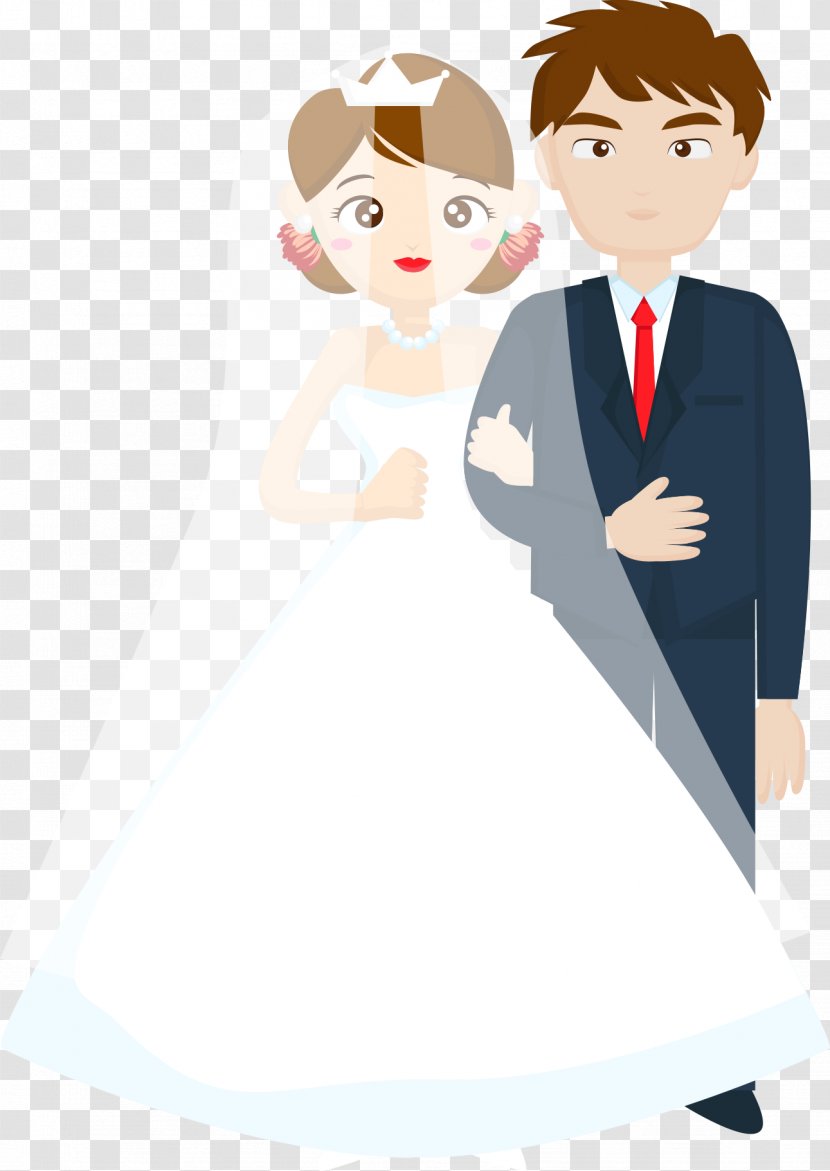 Wedding Bride Illustration - Flower - Vector And Groom Transparent PNG