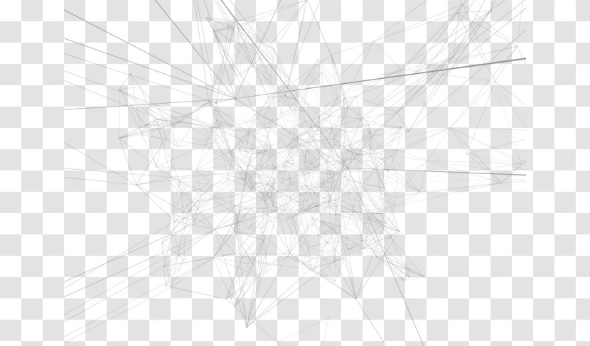 White Symmetry Structure Sketch - Line Art - Technological Sense Of Geometric Lines Transparent PNG