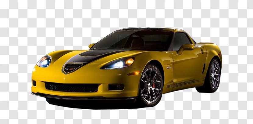 2009 Chevrolet Corvette C6.R Sports Car - Personal Luxury - Yellow Transparent PNG