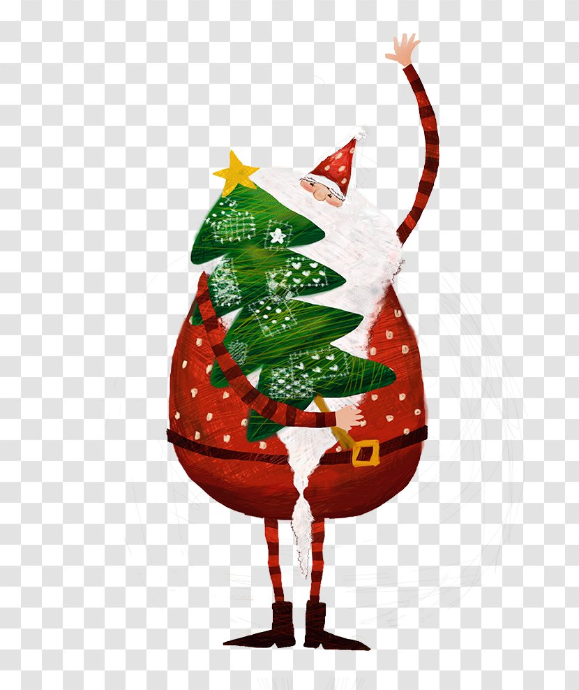 Santa Claus Christmas Tree Gift - Holding A Transparent PNG