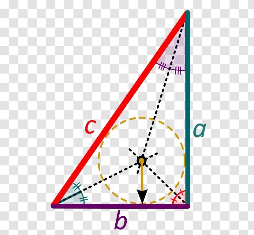Right Triangle Circle Inscribed Figure - Diagram - Angled Transparent PNG