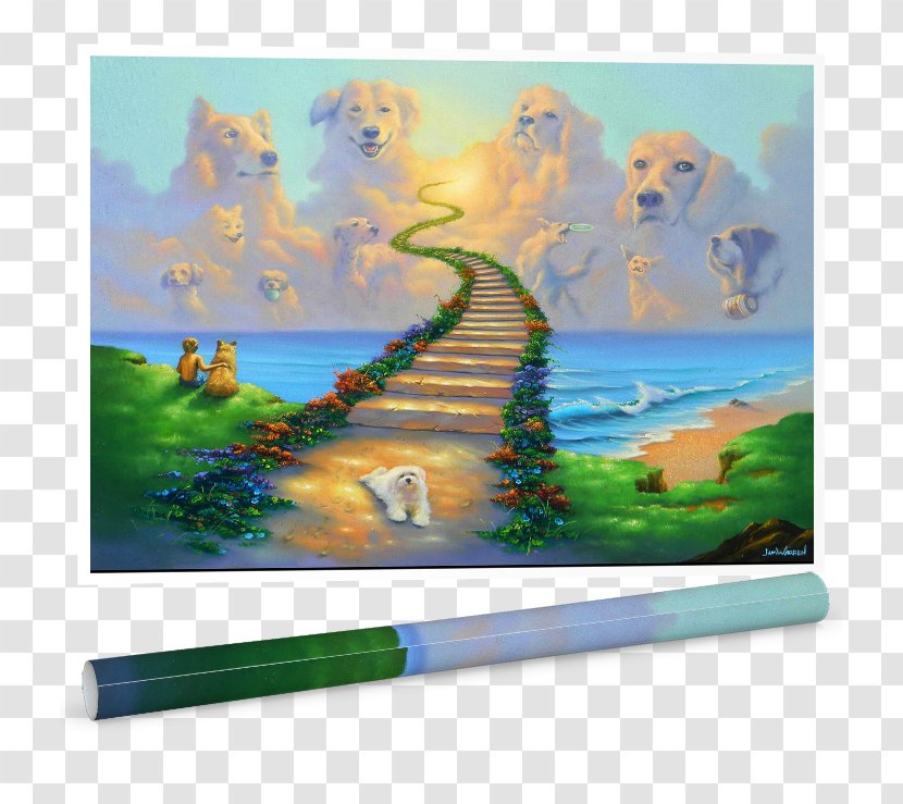 Dog Puppy Rainbow Bridge Heaven Printmaking - Art - HEAVEN Transparent PNG