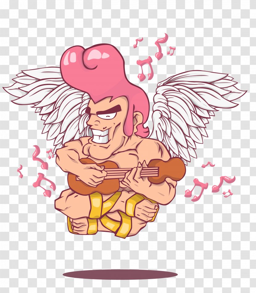 Muscle Angel Heart Illustration - Cartoon - Cupid Transparent PNG
