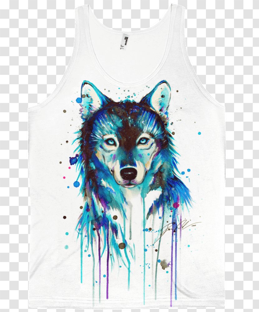 Gray Wolf Watercolor Painting Drawing African Wild Dog - Clothing Transparent PNG
