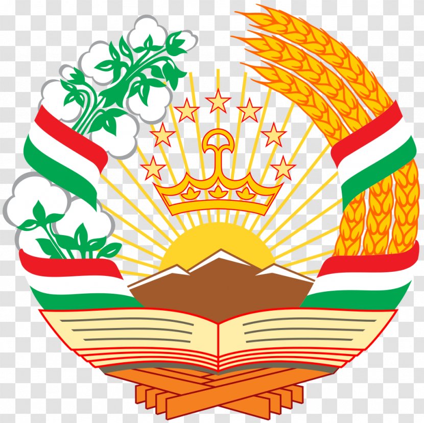 Emblem Of Tajikistan Tajik Soviet Socialist Republic Flag Coat Arms - National - Usa Gerb Transparent PNG