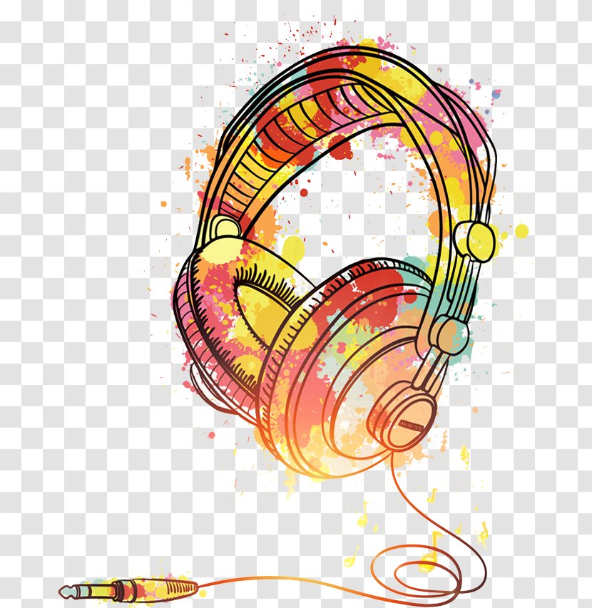 Poster - Tree - Watercolor Headphones Transparent PNG