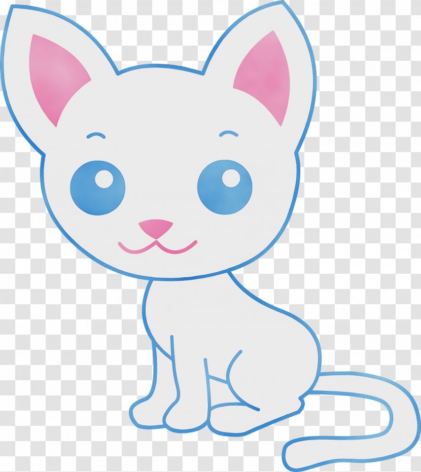 Pink Cat Kitten Cuteness Line Art - Animal - Sticker Whiskers Transparent PNG
