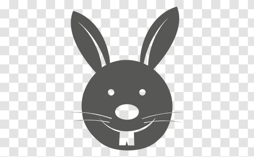 European Rabbit Easter Bunny Drawing - Black - Face Transparent PNG