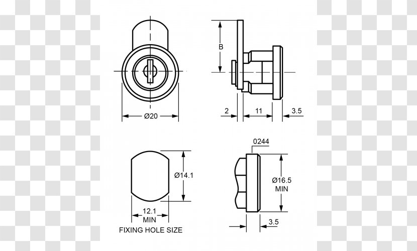 Technical Drawing Door Handle Diagram - Design Transparent PNG