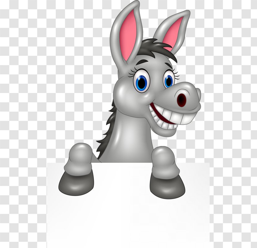Cartoon Donkey Stock Illustration - Vertebrate - Happy Little Transparent PNG