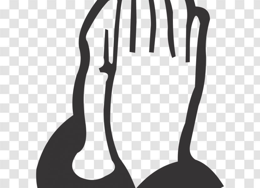 Praying Hands Finger Black And White - Hand Transparent PNG