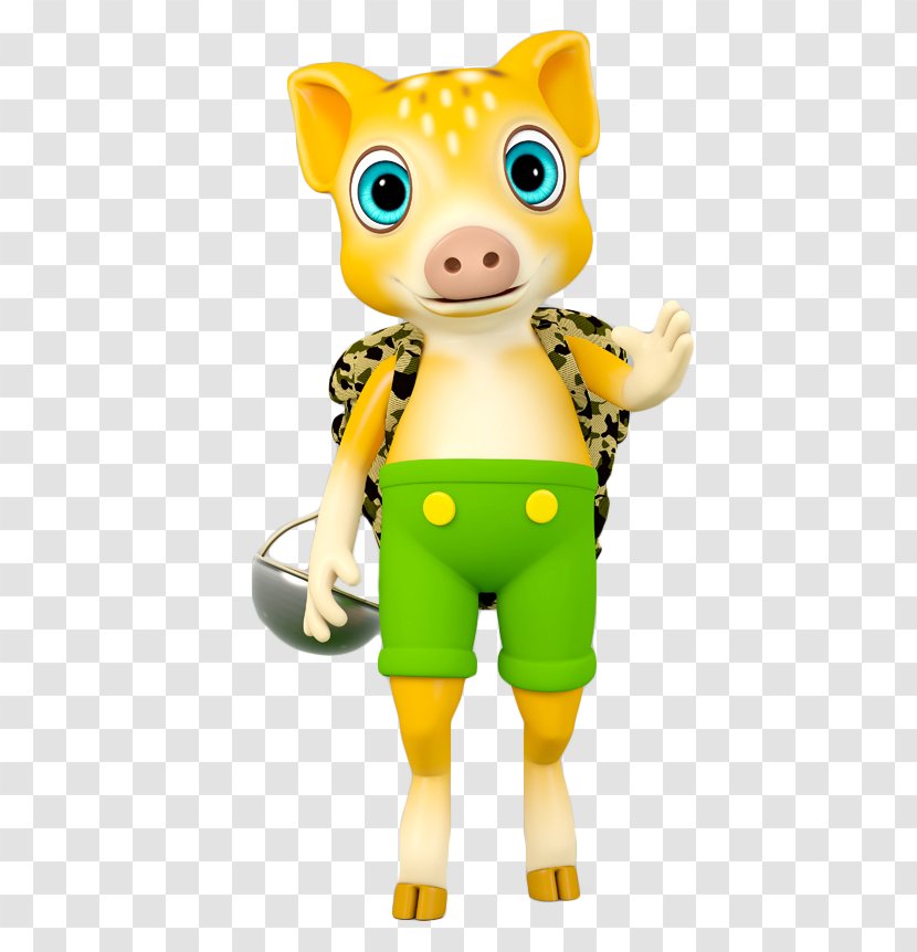 Piglet Yellow Designer - Toy - Dressed Transparent PNG