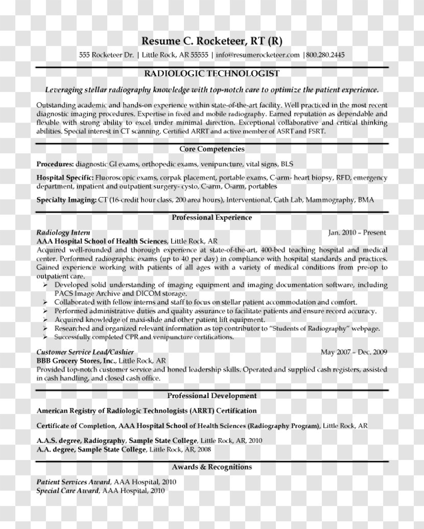Radiographer Résumé Radiology Cover Letter X-ray - Nuclear Medicine - Technology Transparent PNG