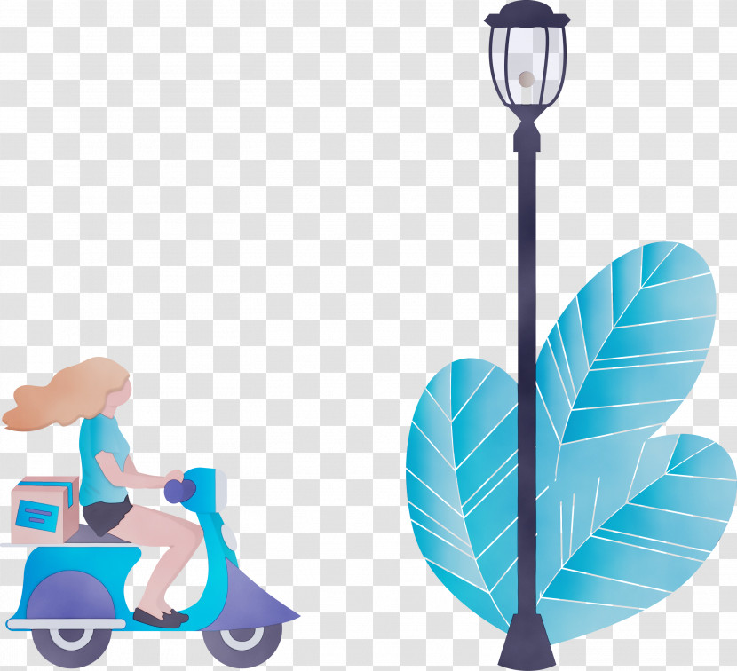 Turquoise Vehicle Scooter Kick Scooter Transparent PNG