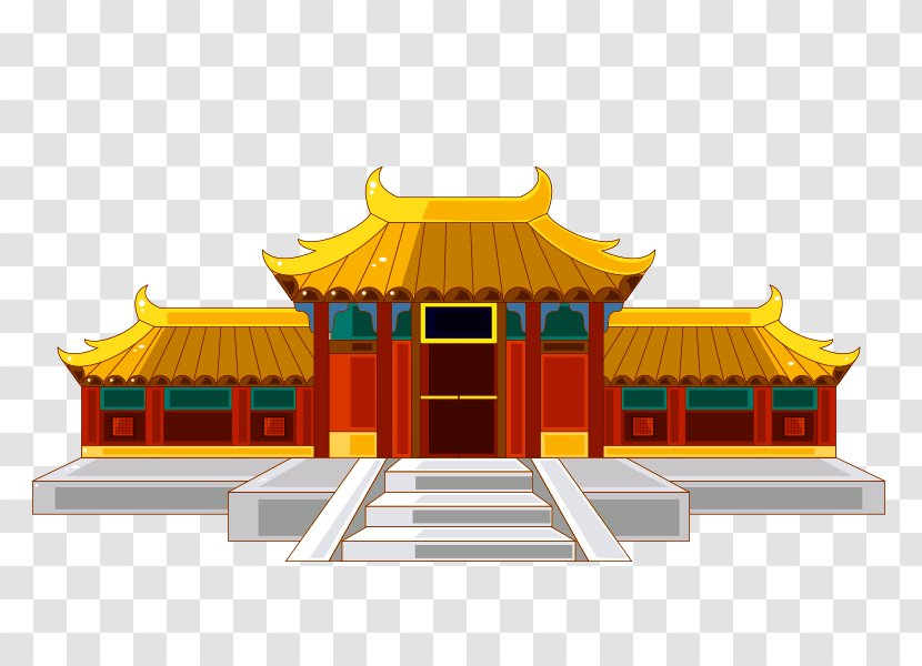 China - Architecture - Red Chinese Style Building Decoration Pattern Transparent PNG