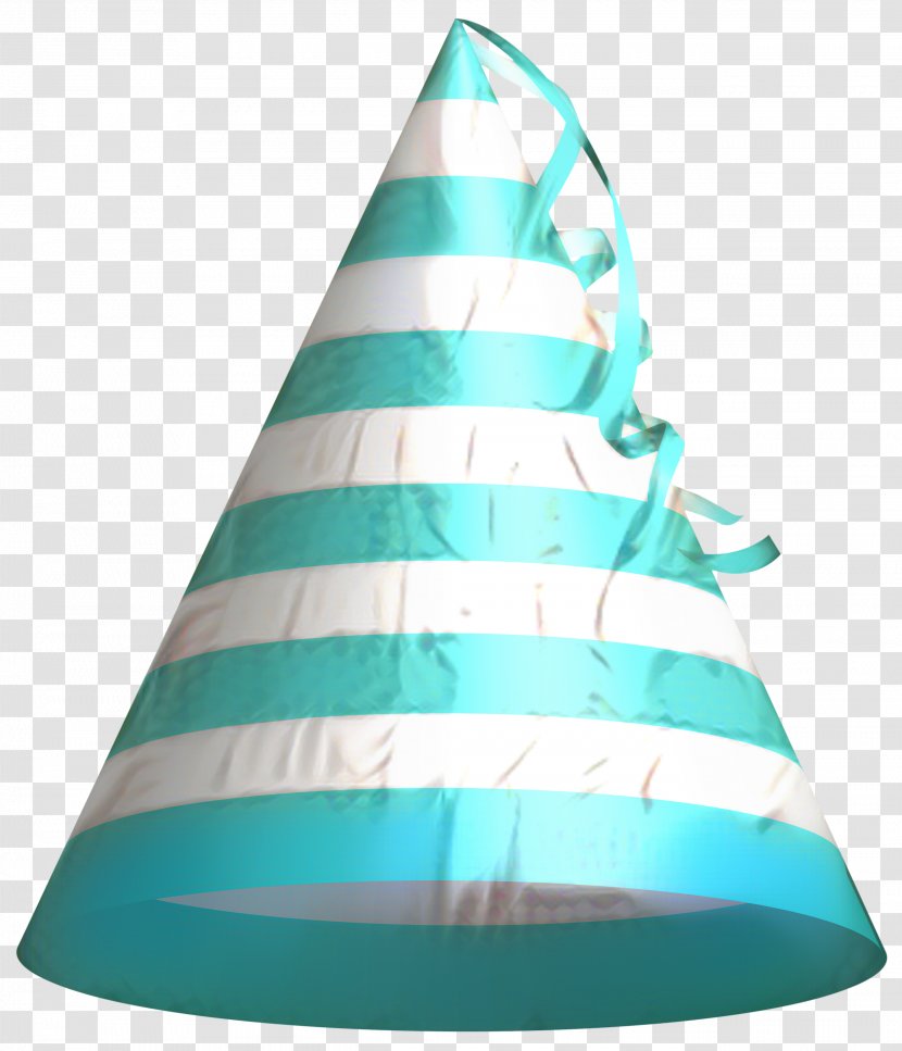 Birthday Hat Cartoon - Confetti - Teal Cone Transparent PNG
