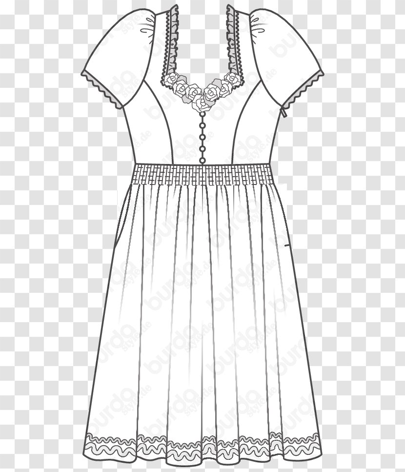 Dirndl Folk Costume Dress Blouse Pattern - Heart - Bu Transparent PNG