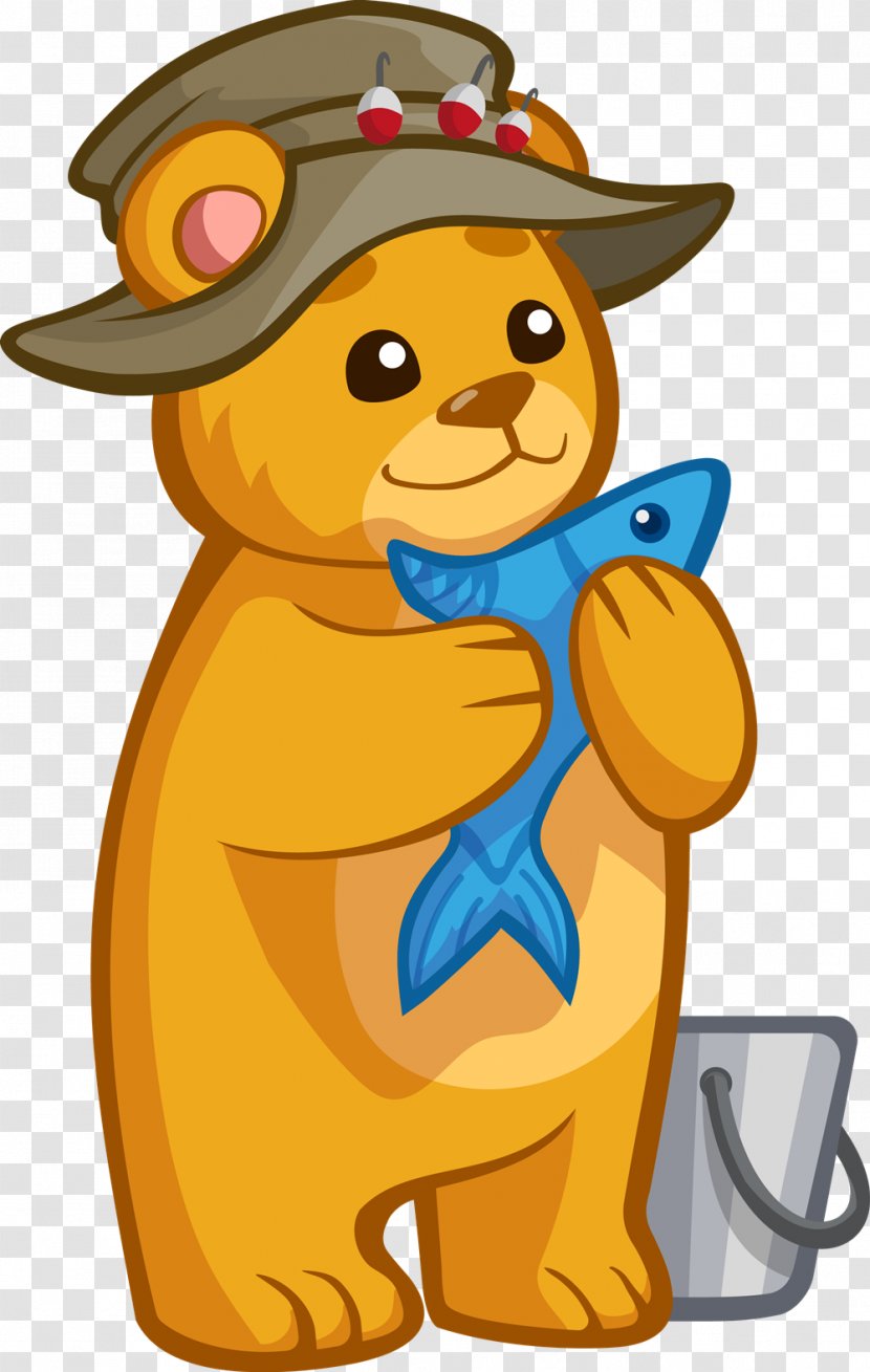 Brown Bear Fish Clip Art - Cat Like Mammal - Boo Transparent PNG