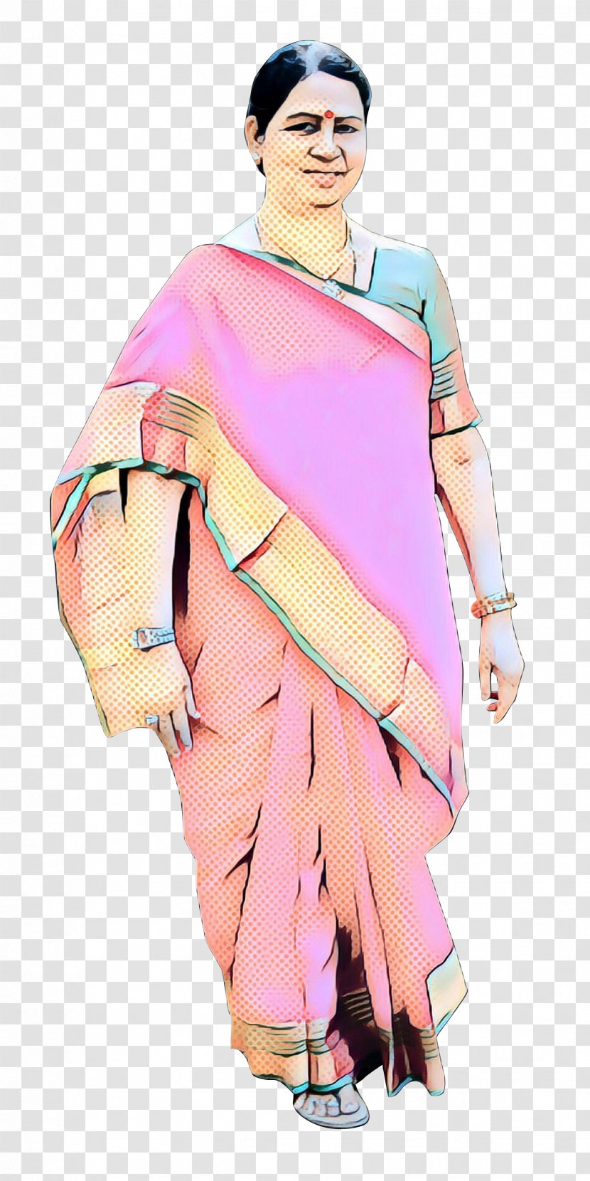 Pink Clothing Peach Magenta Sari - Dress Sleeve Transparent PNG