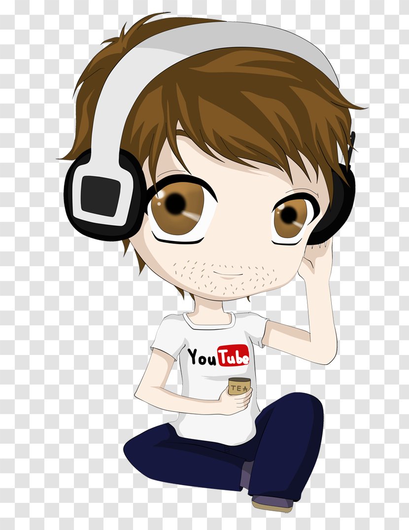YouTuber DeviantArt Fan Art - Silhouette - The Guy With Headset Transparent PNG